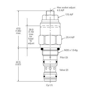 Prolongateur de valve pneumatique droit en plastique 170